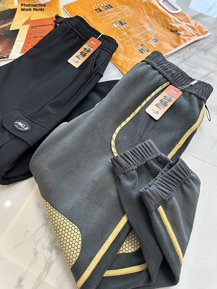 

Outdoor aphene Technology Waterproof Fce Lined Workwear Trousers ex Autumn Winter Sports Versatile Long Pants