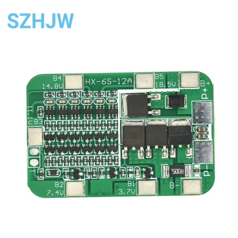 6S 15A 24V PCB BMS Protection Board 22.2V/25.2V 18650/2700 Li-ion Lithium-ion Battery Balance Protection Board 