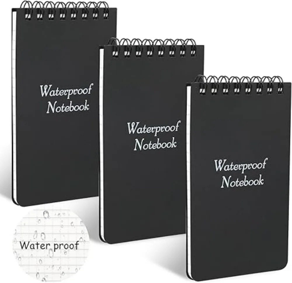 Pocket Waterproof Notebook Tactical All Weather Mini Notepads With Lined Pages, Spiral Notebook Outdoor Camping Memo Pad Planner