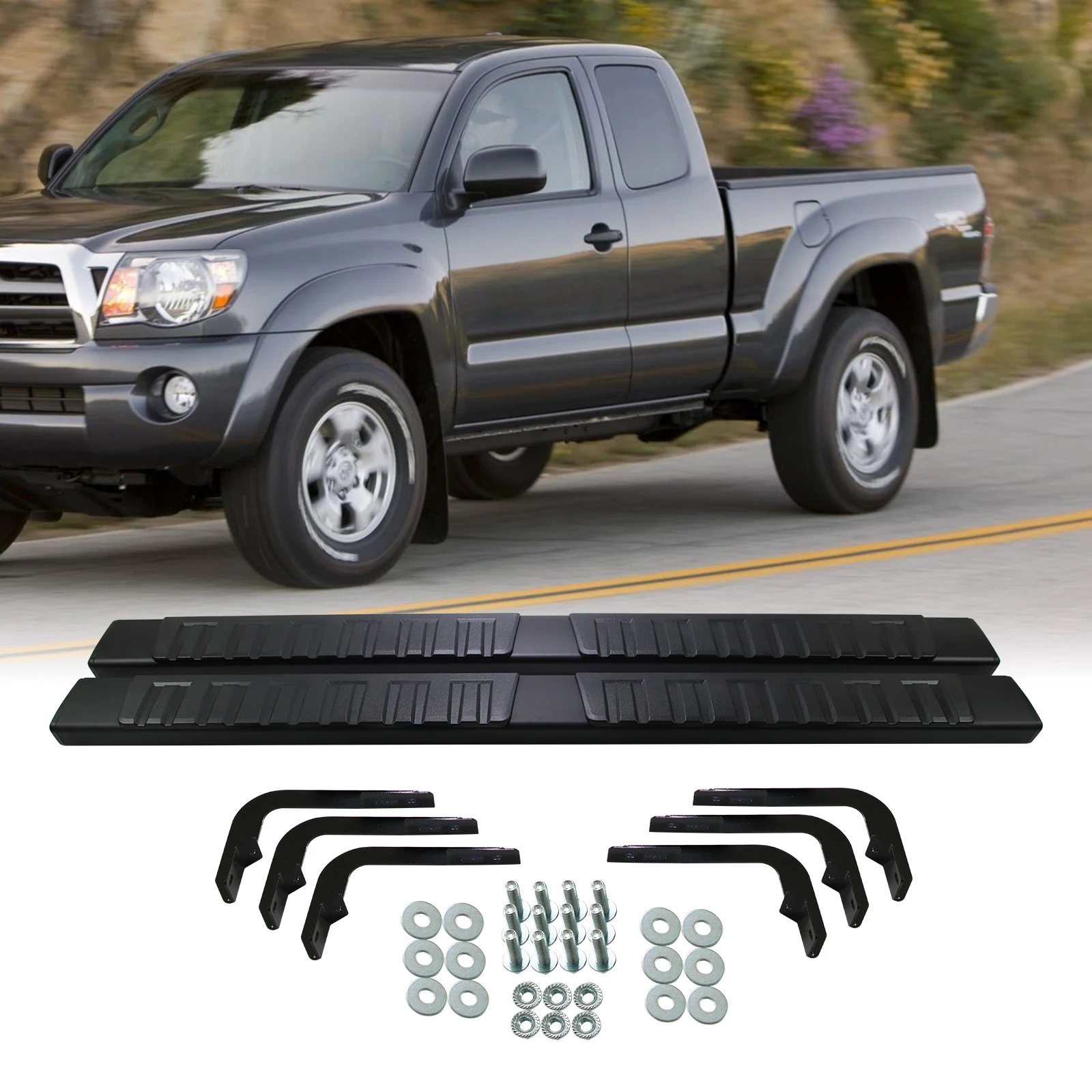 Side Step Nerf Bars Running Boards for 2005-2022 Toyota Tacoma Double Cab