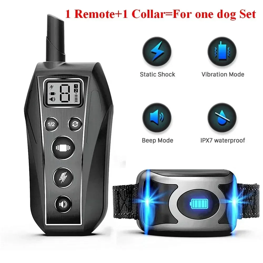 Vibration Trainer Dog Collar, Waterproof Remote Control Dog Trainer Barking Stopper, Electric Shocker Pet Supplies Accessories