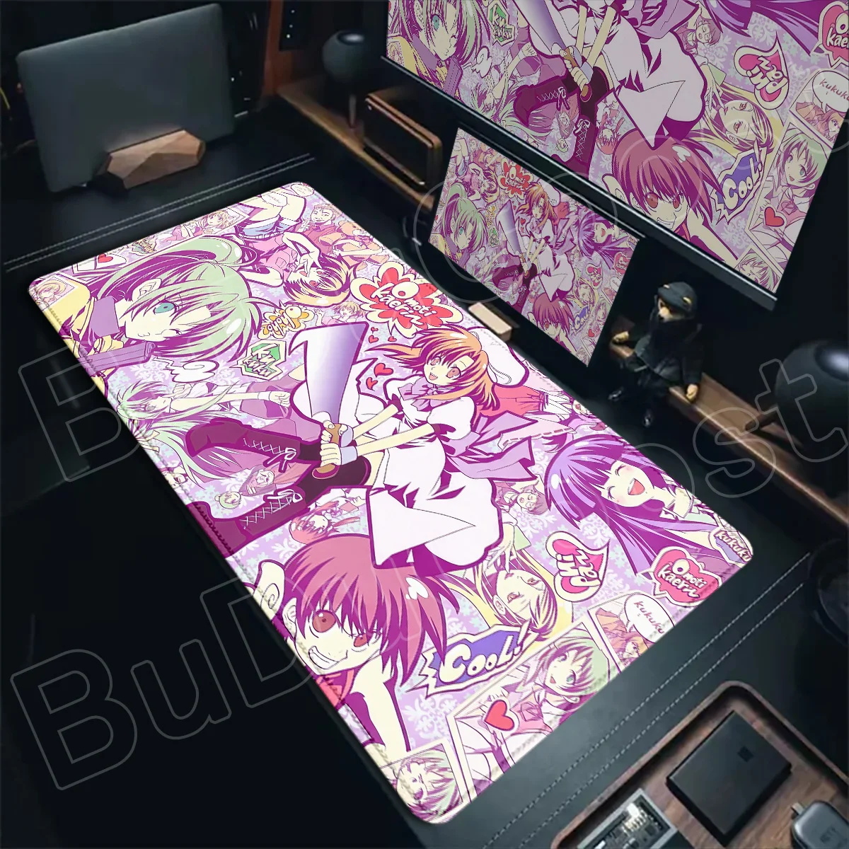 Laptop-Büro Große Tastatur-Unterlage, Gaming-Mauspad mit Higurashi When They Cry Motiv, Kawaii-Mädchen Furude Rika, Rutschfeste Gummi-Mausmatte – Detail 2