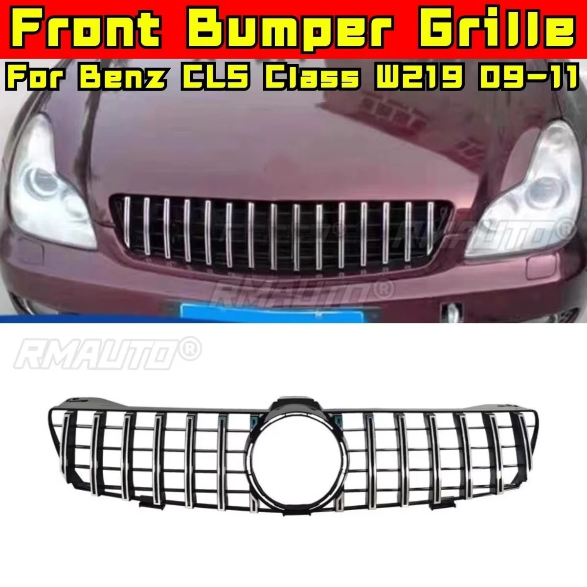 

Решетка бампера автомобиля, декоративные полоски, гоночная решетка, комплект кузова, решетка переднего бампера для Mercedes Benz CLS Class W219 2009-2011, внешний вид
