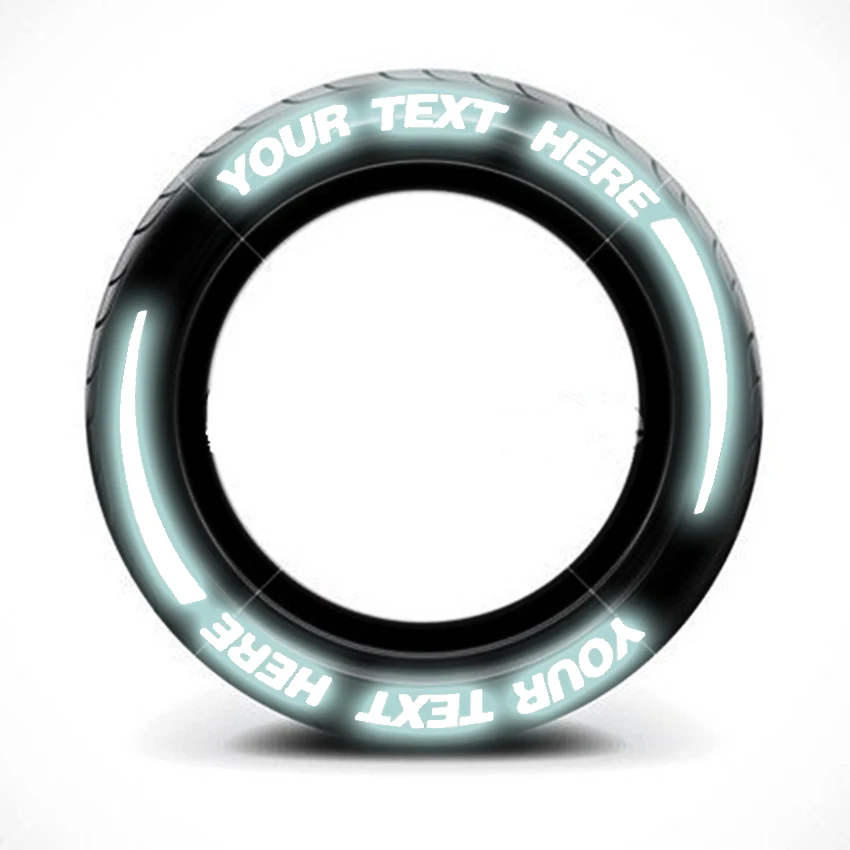 

Reflective Tire Lettering Sticker Custom Text Personalized Words Car Tires Stylish Letters Decal 3D Waterproof With Glue