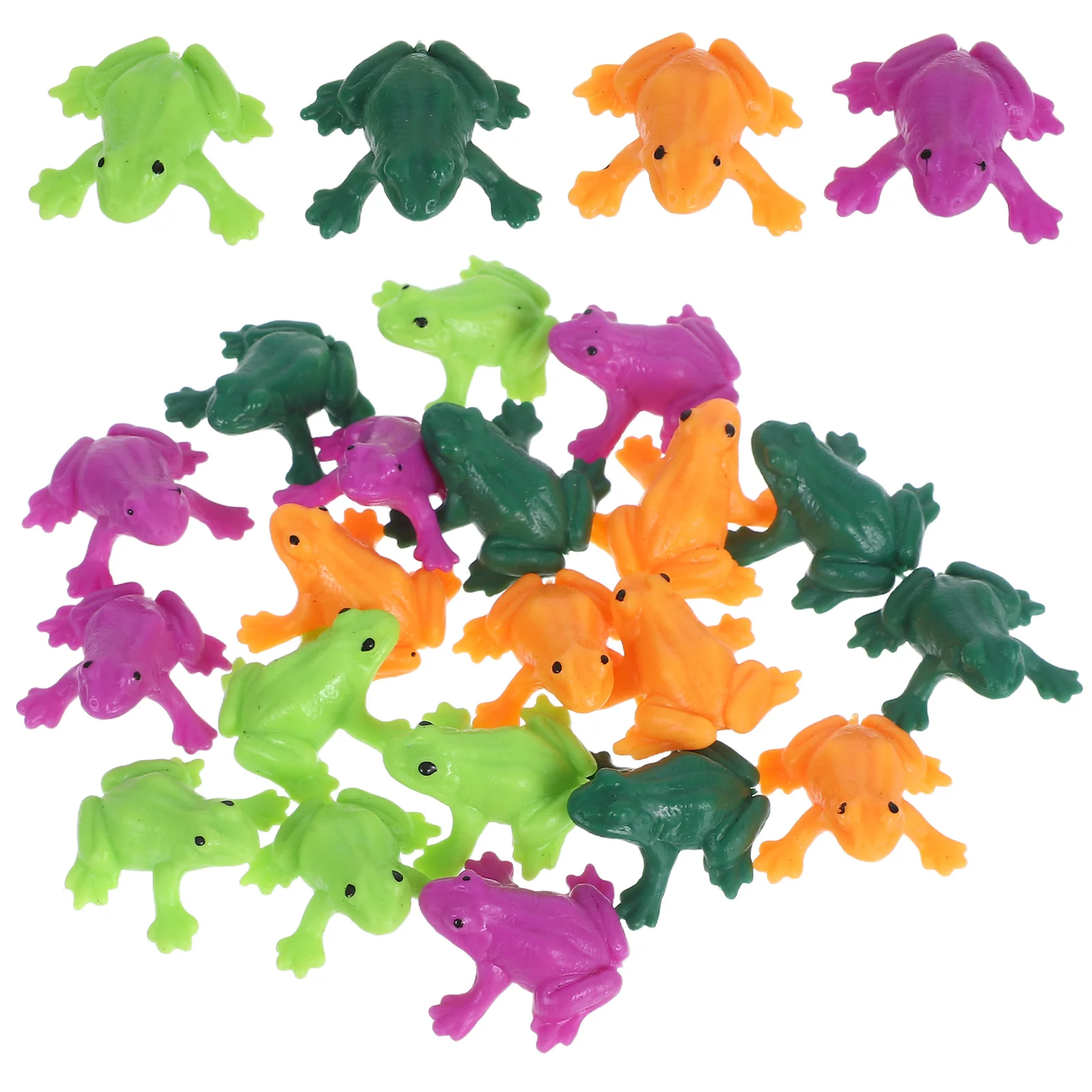 

24 Pcs Plastic Simulation Artificial Model Decors Faux Sculpture Frogs Ornaments Miniature
