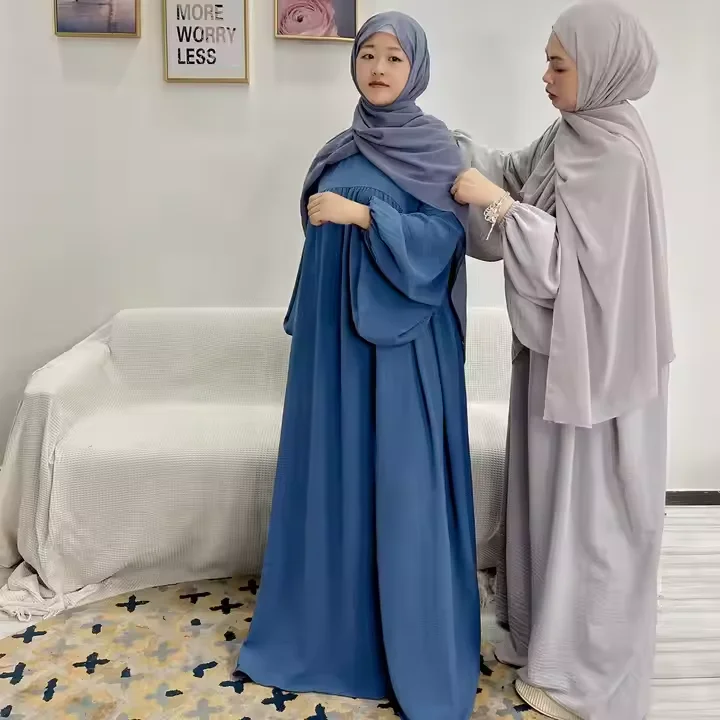 

Eid Modest Abaya Dubai Turkey Kaftan Women Muslim Prayer Garment Djellaba Arab Robe Ramadan Islam Clothing Gown Kebaya Jalabiya