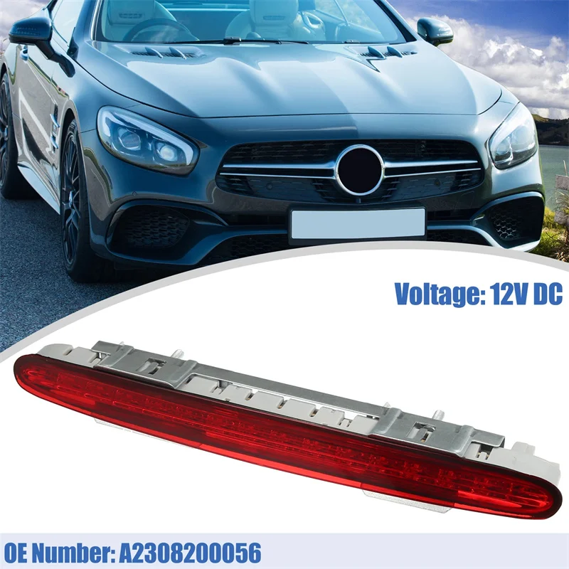 For SL R230 SL500 SL600 SL63 2001-2012 High Mounted Brake Light Assembly Rear Roof 3rd Brake Light A2308200056