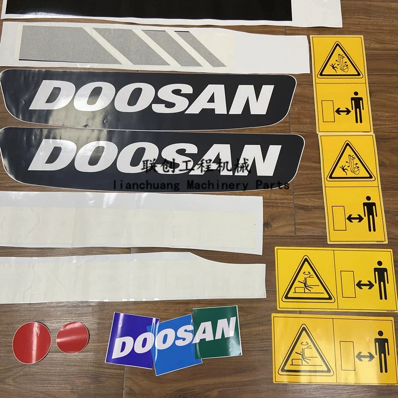 For Doosan DX60 75 80 150 260 300 350 380 Stickers For Entire Car Body Side Door Counterweight Mark Excavator accessories