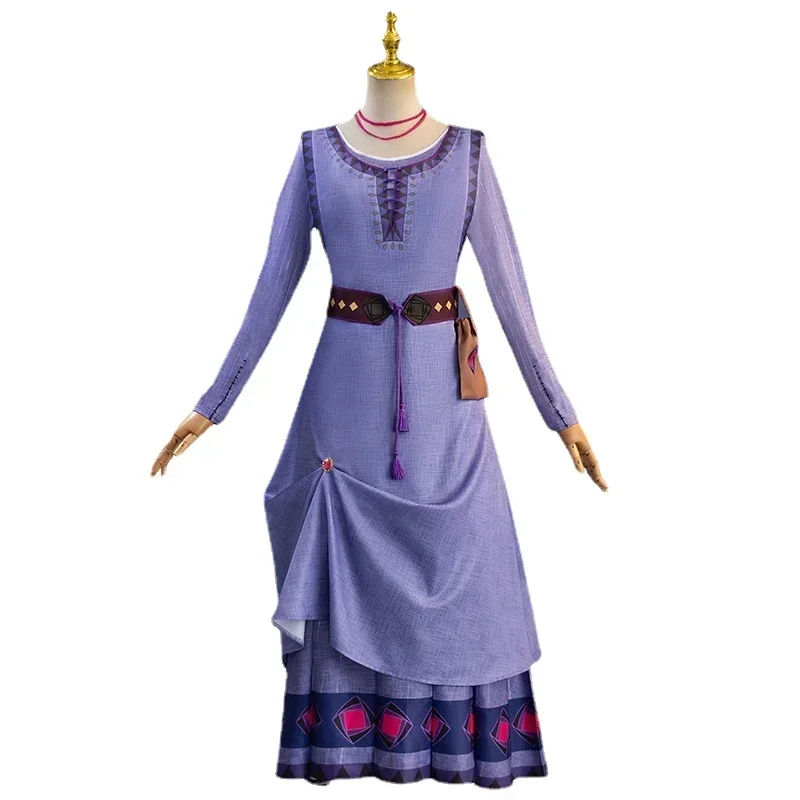 Movie Wish Asha Wish Magnifico Cosplay Costume Asha Disguise Princess Purple Dress Halloween Christmas for Women Men Kids