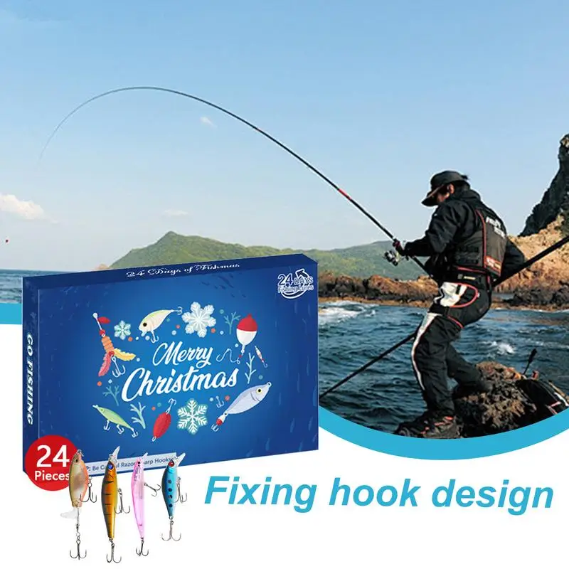 Fishing Advent Calendar 2024 Fishing Lure For Man Fish Tackle Set Fishing Christmas Countdown Advent Calendar For Father