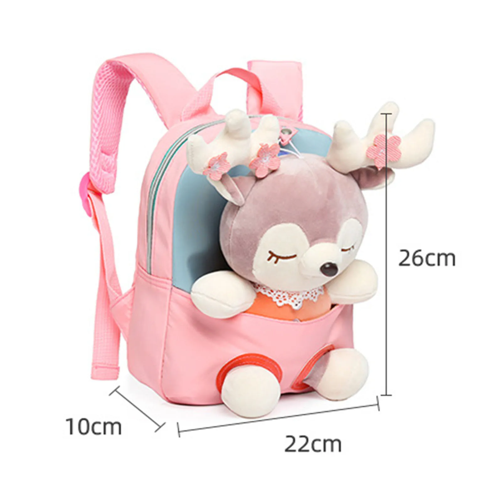 Grande capacidade Plush Elk Bookbags com alça macia para estudantes, pré-escolar Bookbag, bonito Toddler Daypack, ao ar livre