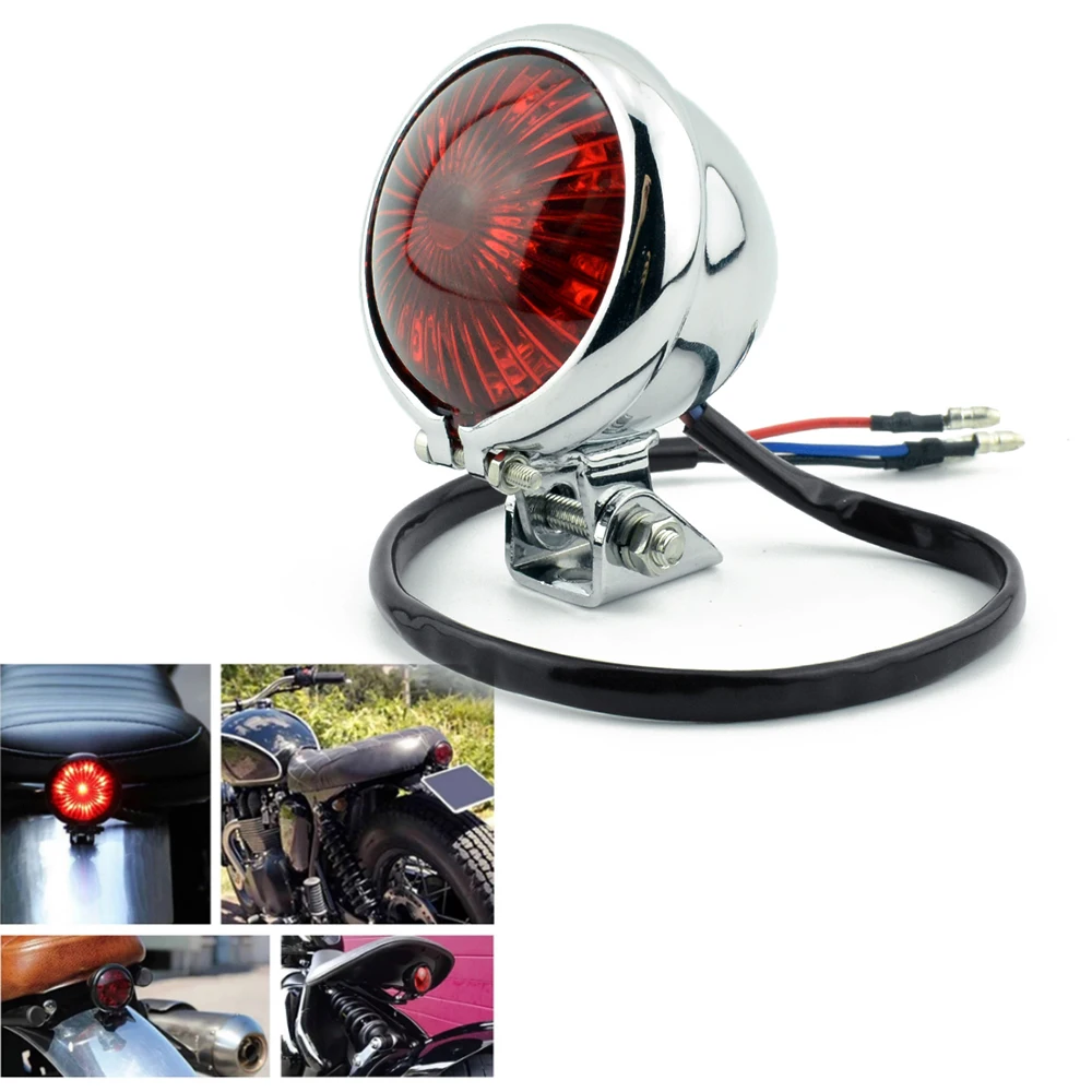 Motorcycle accessories Retro Modified LED taillights Cruise metal brake lights Running lights Round taillights