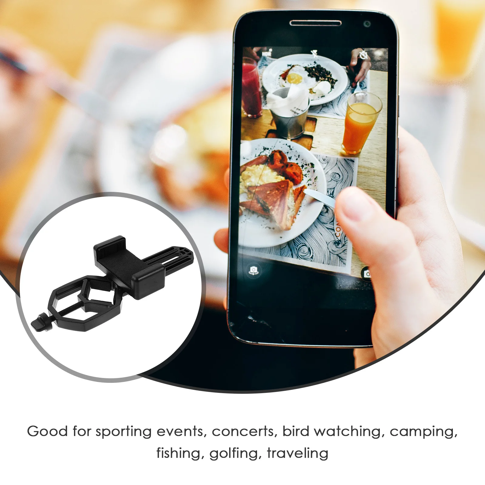

Phone Telescope Clip Holder for 61mm-93mm Phones MonocularBracket Stand MicroscopePhotograph Travel Outdoor Sports Concerts Bird