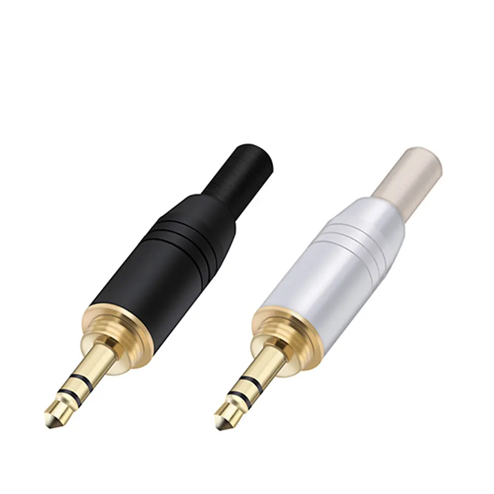 2PCS 3.5MM Jack 3 Poles Stereo Male Plug Soldering Wire Connector For Microphone MIC Headphone Earphone Speaker Audio&Video