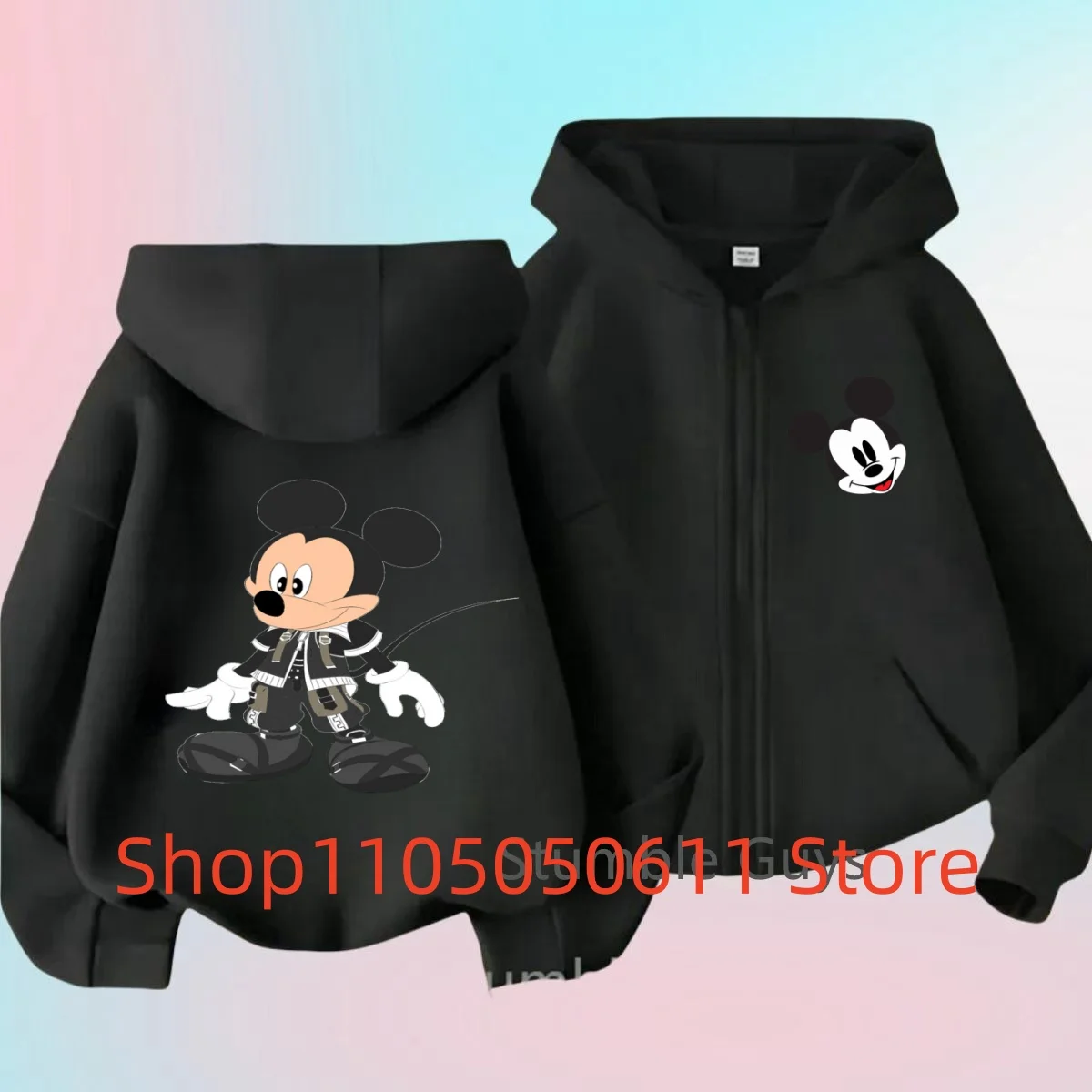 الأطفال لطيف ميكي ماوس هوديي سستة نمط معطف الفتيان الفتيات 3-12Yrs هدية طويلة الأكمام ملابس عادية الساحرة