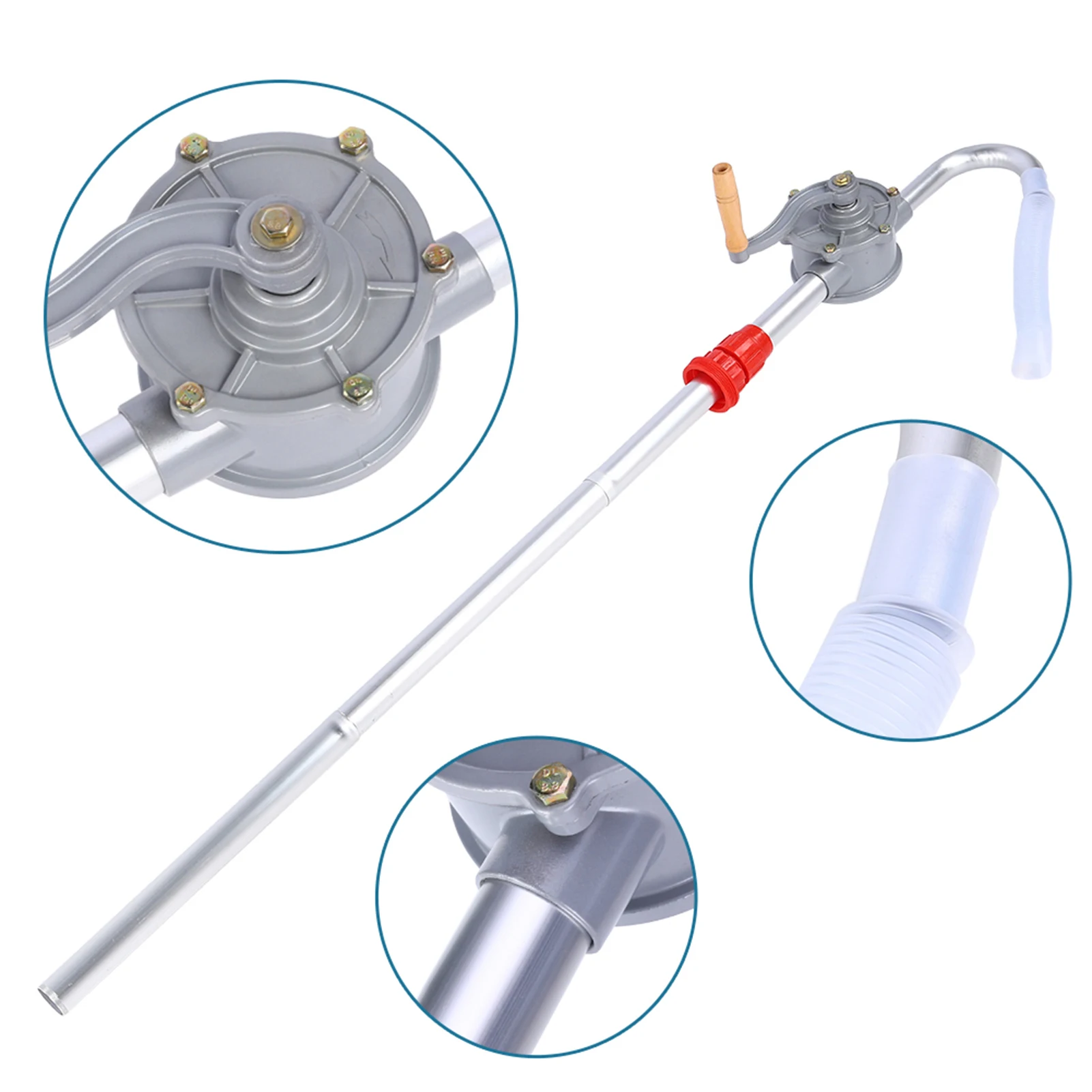 Aluminum Alloy Rotary Hand Crank Oil Barrel Drum Pump Pumping Diesel Fuel Drum Pump Barrel Pump Rotary Oil Pump Hand Oil Pump