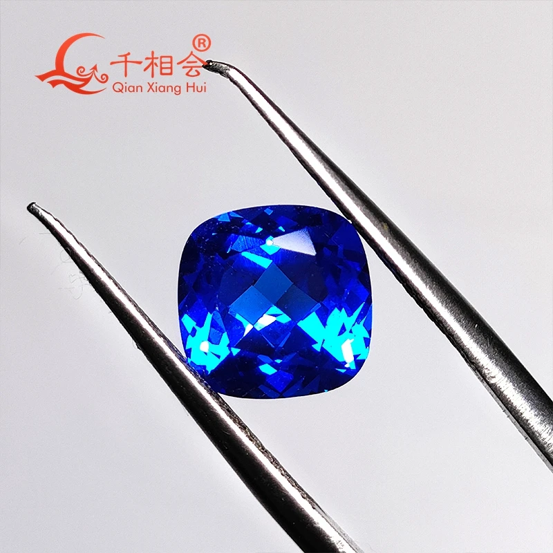 

8*8mm 2.66ct cushion Shape Artificial Cobalt Spinel blue color Natural cut gem stone for jewelry making