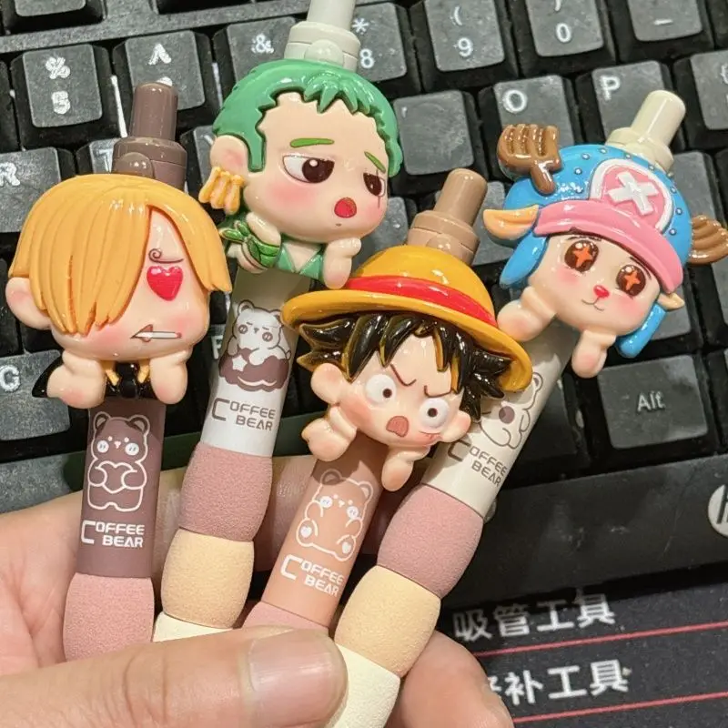 One Piece Rufy Cartoon Cute Student Penna unisex Personalità creativa Penna per stampa di cancelleria maschile e femminile Regalo all'ingrosso