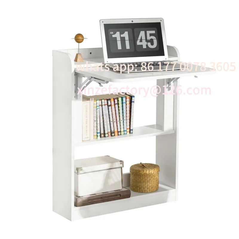 

Customizable Folding Computer table with shelves Folding / work / office table for home office wall desk