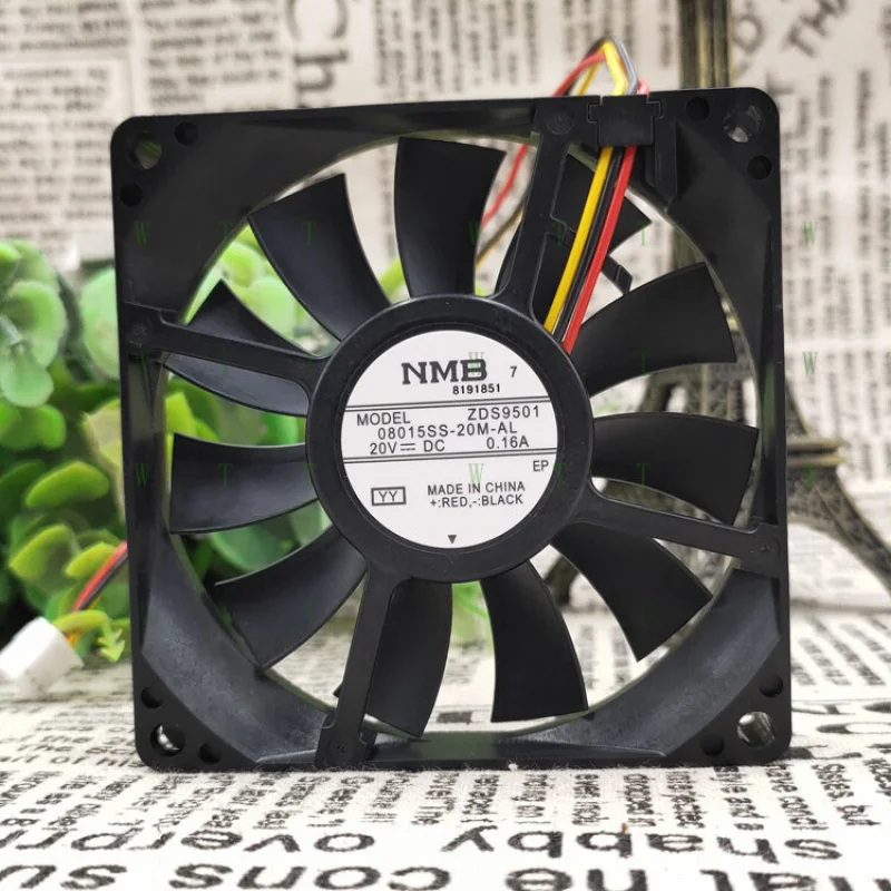 

H 1 шт. NMB 08015SS-20M-AL 8015 DC20V 0.16A 3-проводной сверхтихий охлаждающий вентилятор