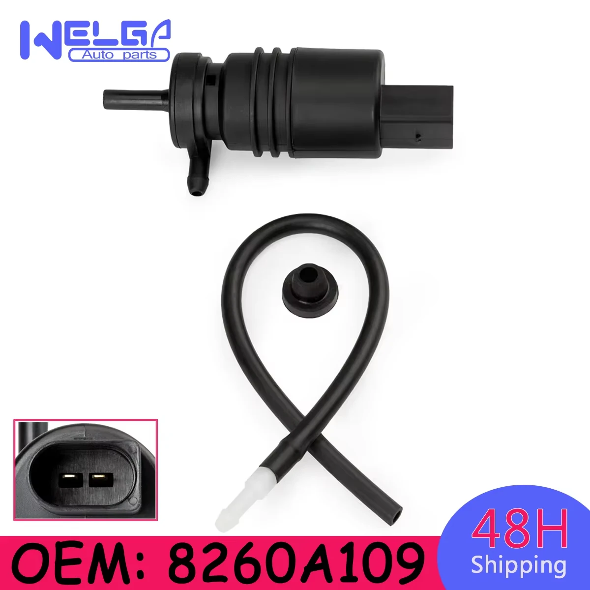 

OEM # 8260A109 New Replacement For Mitsubishi Lancer 2008-2015 Windshield Windscreen Wiper Washer Pump Motor