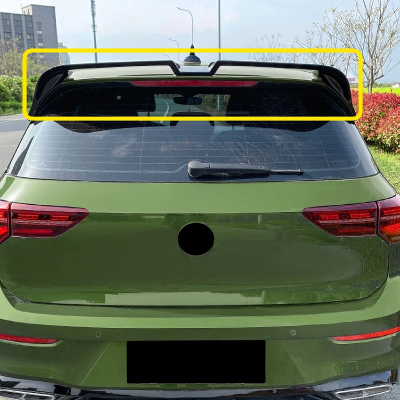 

For Volkswagen Golf 8 MK8 GTI R GTD GTE 2020+ Oettinger Style Car Rear Roof Spoiler Splitter Lip Window Wing Carbon/Gloss Black