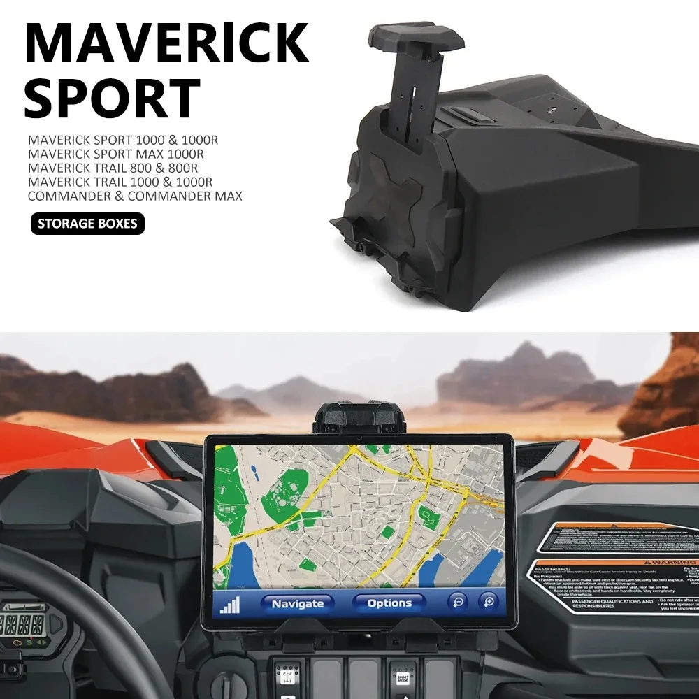 Soporte para dispositivo electrónico extendido UTV, caja de almacenamiento para tableta GPS para Can-am Maverick Sport Trail 1000 800 Commander Max 2019-