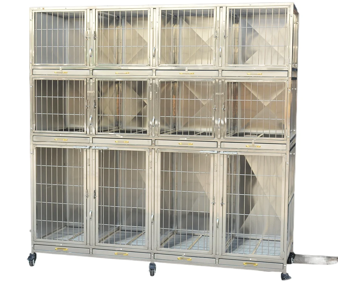 

Stainless steel dog cage medium and large dog small dog foster cage three-layer child and mother inpatient cage