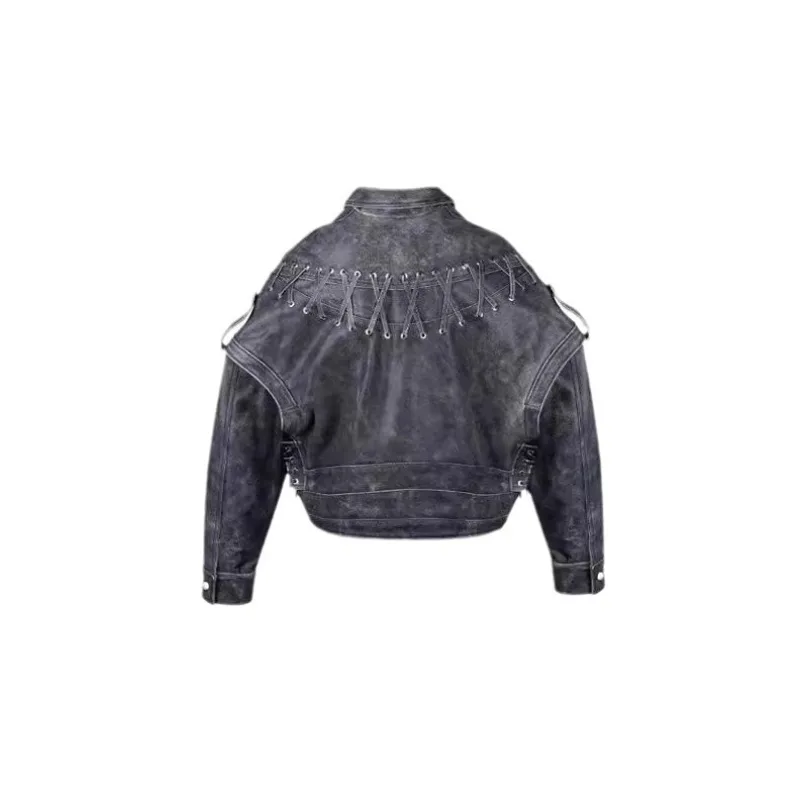 Women's Clothing Luxury Vintage Faux Leather Jacket Trendy Versatile Lace-up Windproof Coat Autumn Winter Jackets Women Tops
