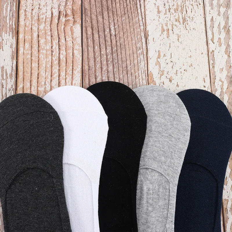 1 Pair Summer Men's Socks Casual Boat Socks Solid Color Breathable Comfortable Soft Men Floor Sock Non-slip Low Cut No Show