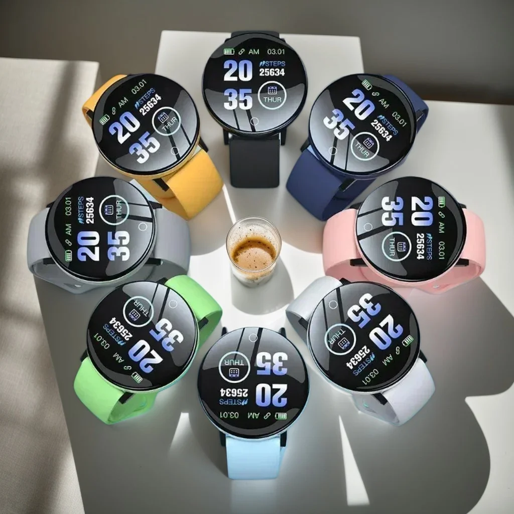 

Умные часы D18 — монитор сердечного ритма, круглые цифровые фитнес-часы для мужчин и женщин (в комплект входит ремешок, сравните с D20/Y68)