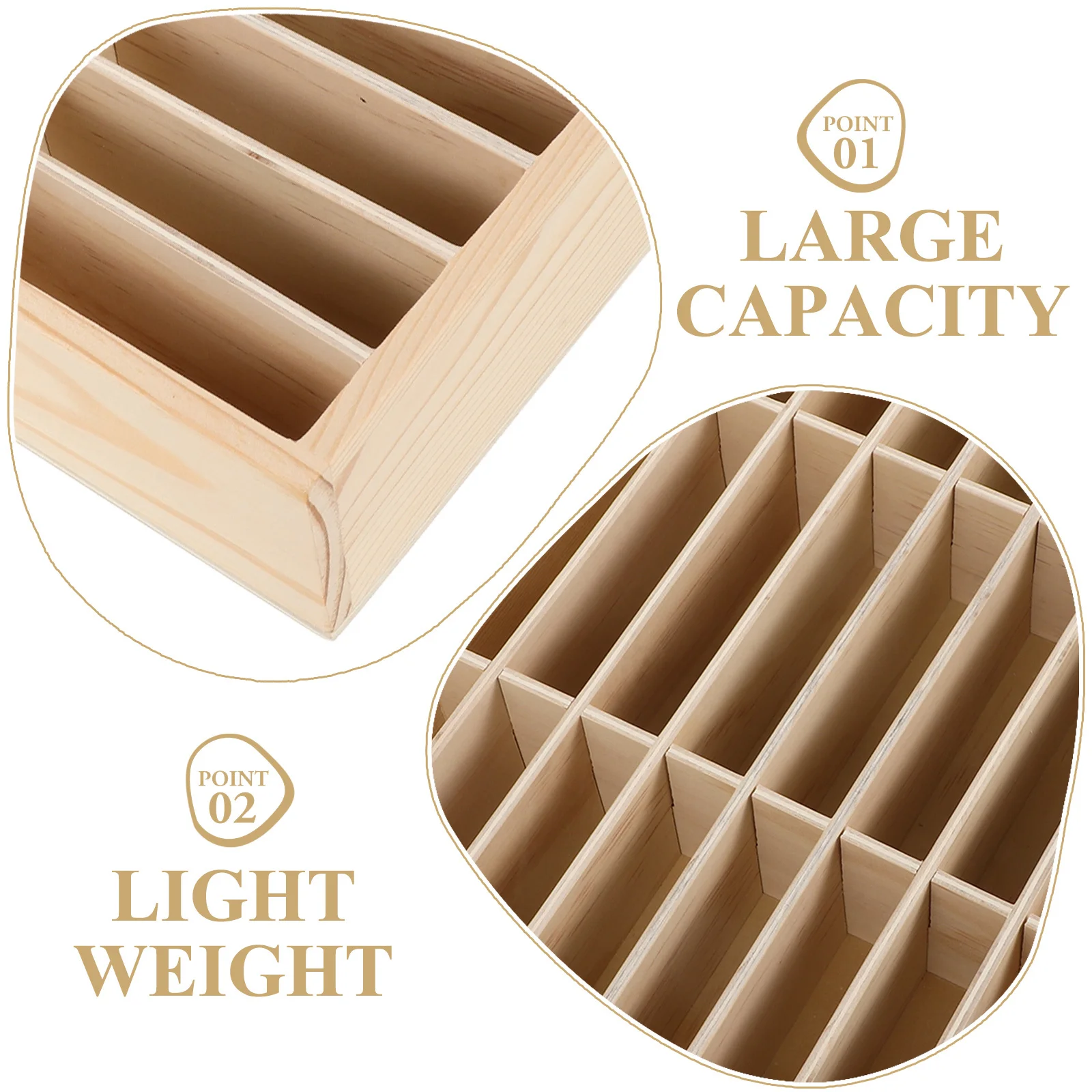 

Multi-Compartment Wooden Phone Holder Box for Desk Organization Storage Container Mobile Rack Display Stand Home Office School