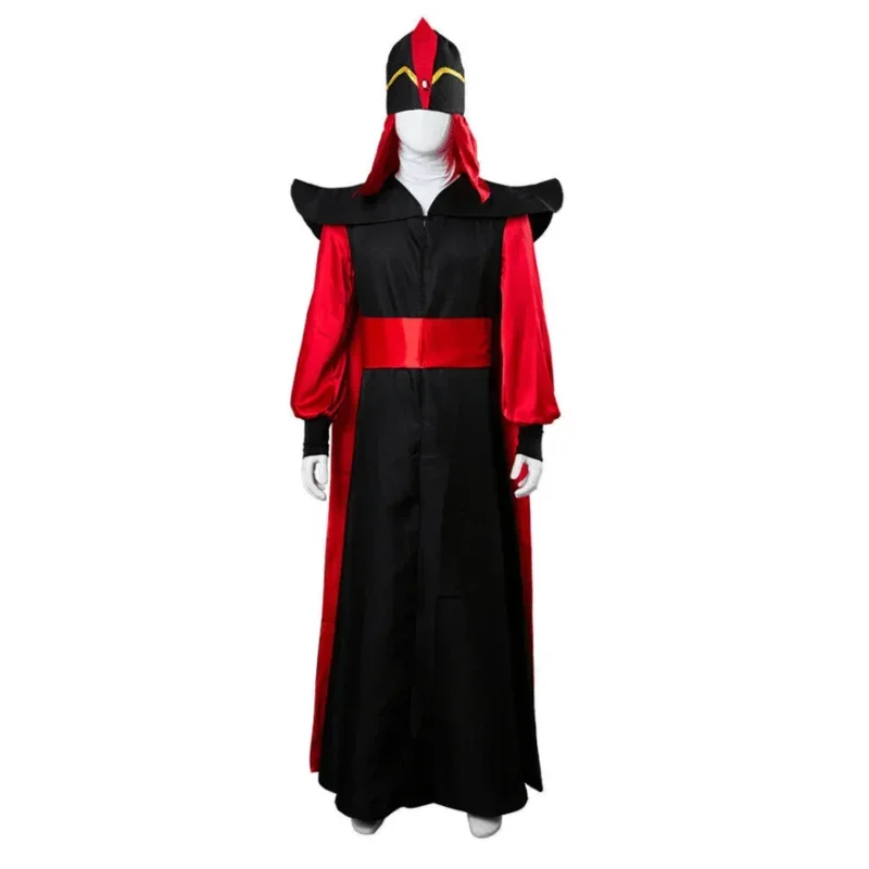 Movie Themagic Lamp Aladdin Jafar Man Halloween Makeup Costume Adult Role Play Wizard Jafar Robe Costumes Halloween Cosplay