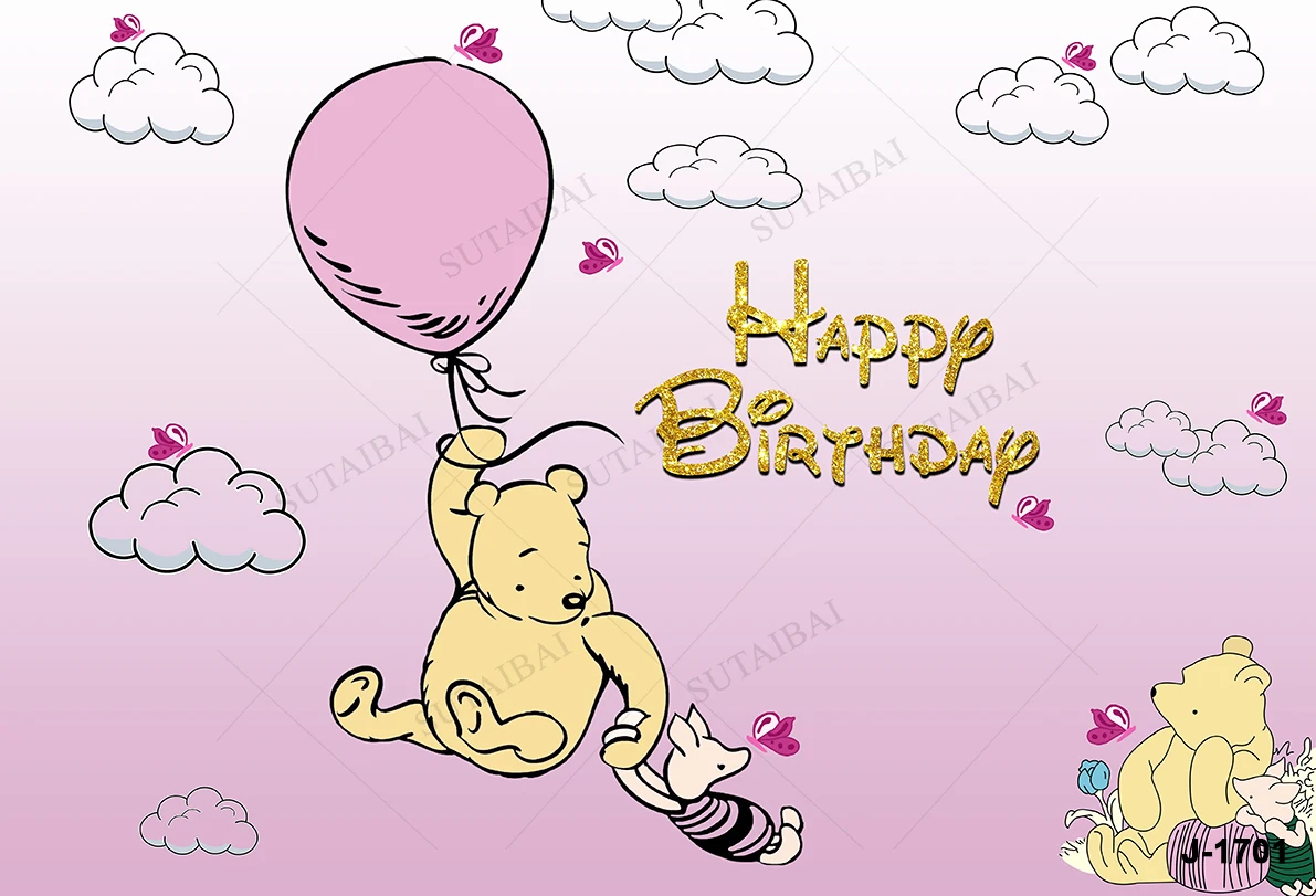 พื้นหลังที่กำหนดเอง Disney Winnie Pooh Tigger Party ฉากหลังวันเกิดตกแต่งเด็กตกแต่งงานแต่งงานกำแพงกิจกรรม