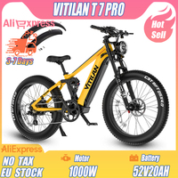 VITILAN T7PRO Electric Bike 1000WMotor 52V20AH Lithium Battery Hydraulic Disc Brake Electric Bicycle 26*4.0 Inch Fat Tire E-Bike