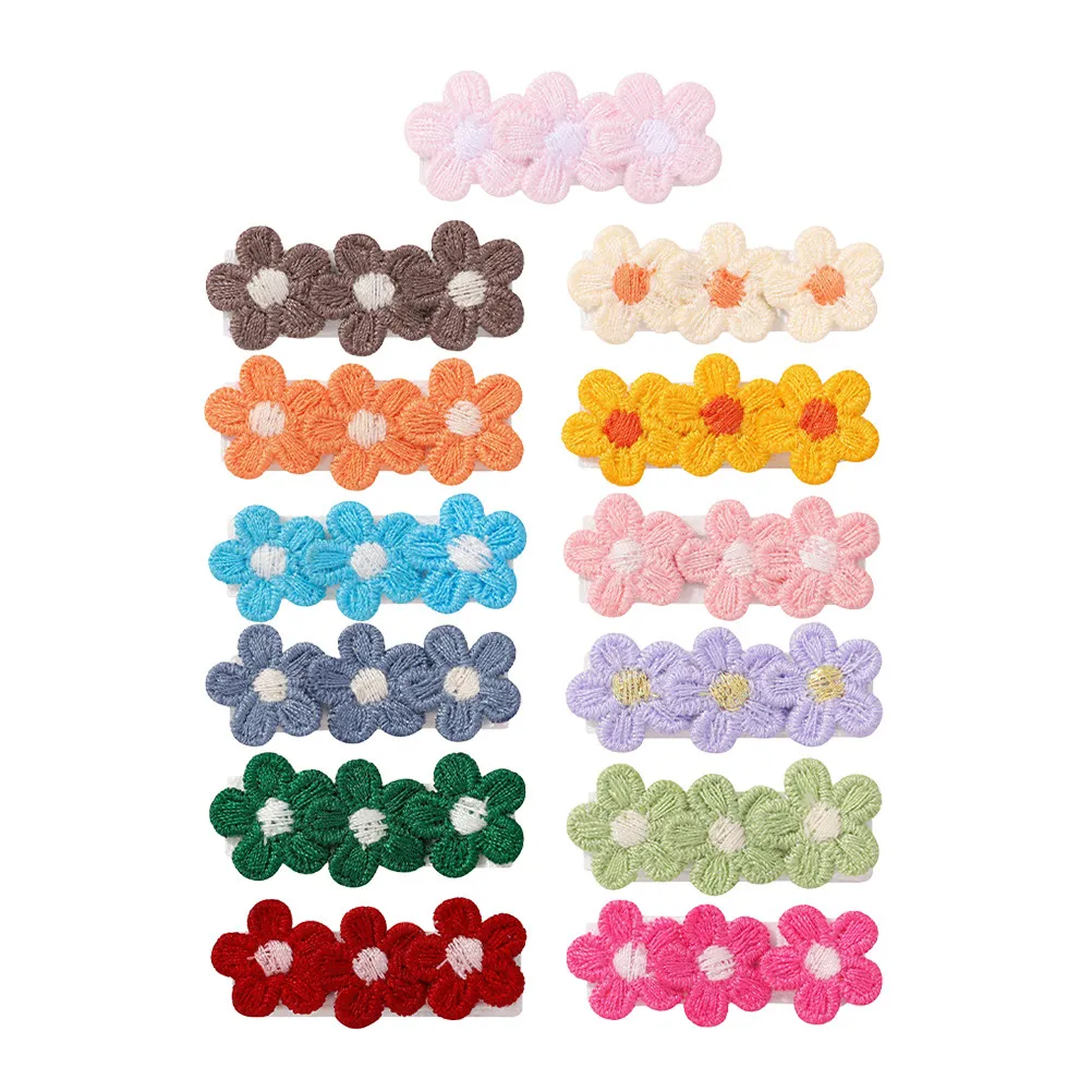 

13 шт. детских заколок для волос с цветочным узором, мягкие тканевые заколки-цветы для девочек, нескользящие, легкие, аксессуары для волос для младенцев