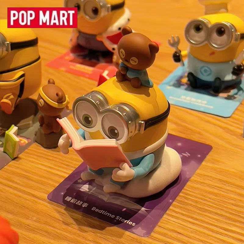POP MART Minions Bedtime Stories by Bob and Tim Series Trendy Blind Box Toys Guess Bag Mystery Box Anime Figure Surprise Gift