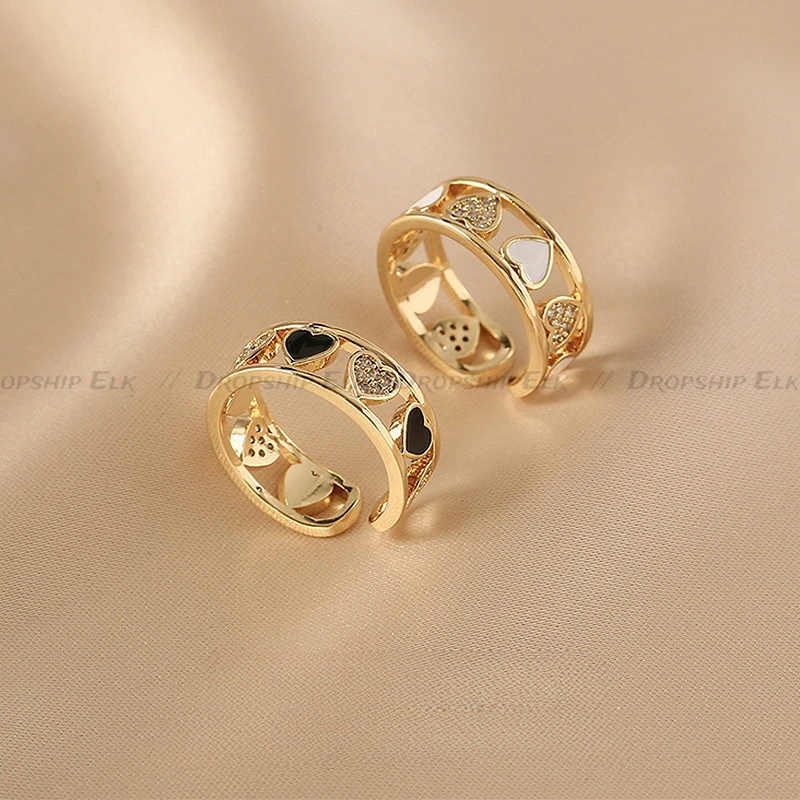خواتم الحب للنساء Ins العصرية الفاخرة المتخصصة تصميم السبابة البنصر قابل للتعديل افتتاح خاتم الزواج بوهو خمر