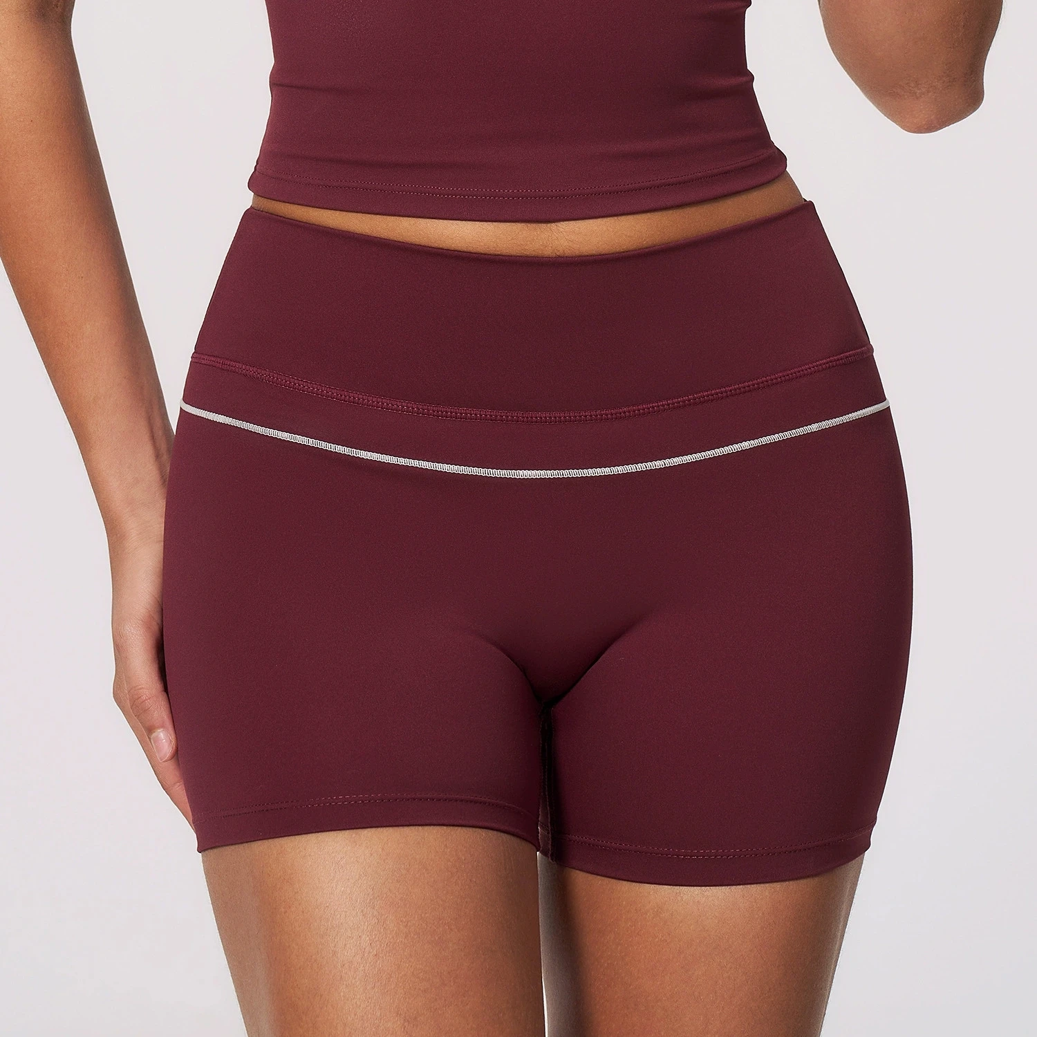 High Waist Sports Biker Shorts Women Contrast Stitching Butt Lifting Yoga Shorts Push Up Fitness Leggings Running Short Yoga Tig