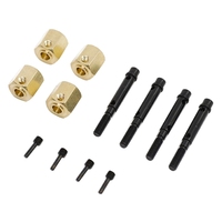 4PCS Brass 12mm Wheel Hex Extended Adapter with Wheel Shaft for YK4082 YK4102 4103 YiKong RC Crawler Car Upgrade