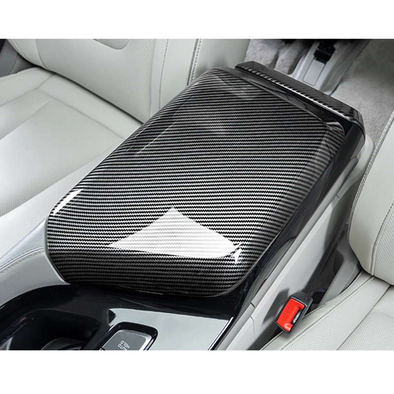 Car Center Armrest Storage Cover Panel for Hyundai Custin Custo 2021 2022 2023 2024 Carbon Fiber Interior Accessories Kit Auto