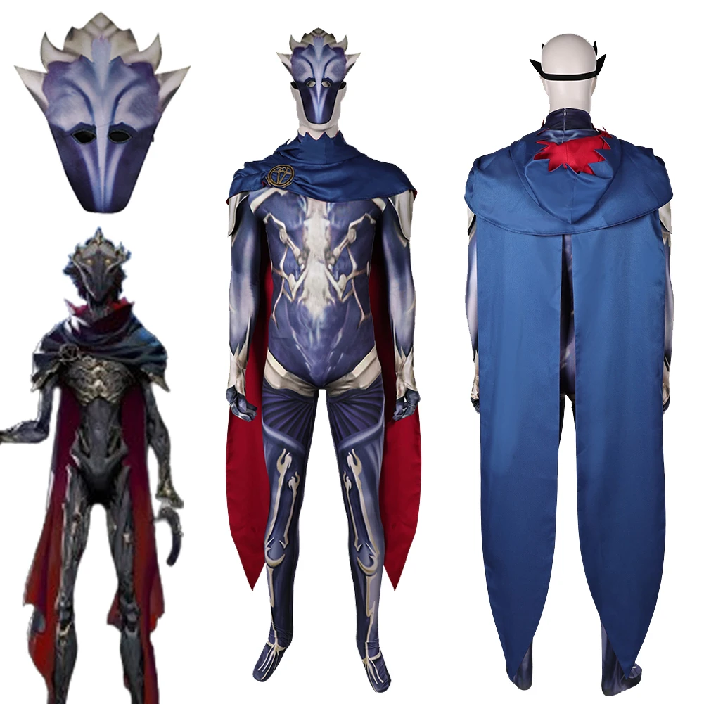 Arcane Viktor Cosplay Fantasia Mechanical Pioneer Costume Cloak Jumpsuit Mask Disguise For Boy Men Adult Halloween Carnival Suit