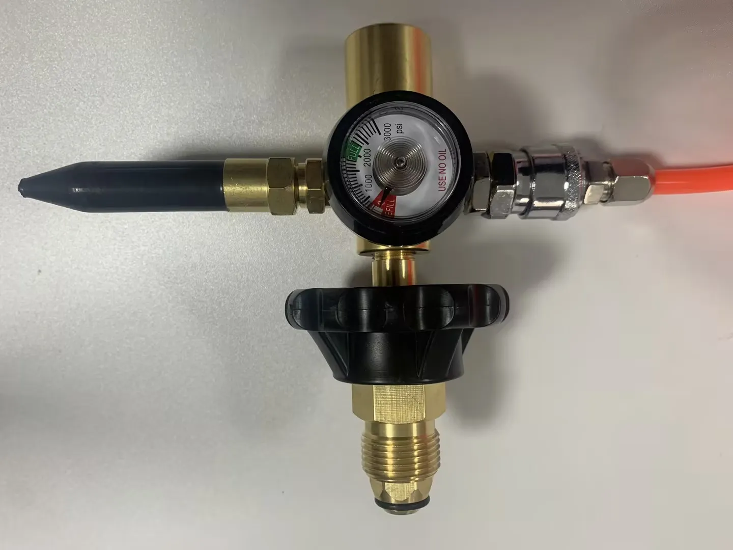 HX0044 Full Copper Helium Regulator Dual Outlet With Hose High Pressure Balloon Inflation Pressure Reducing Valve