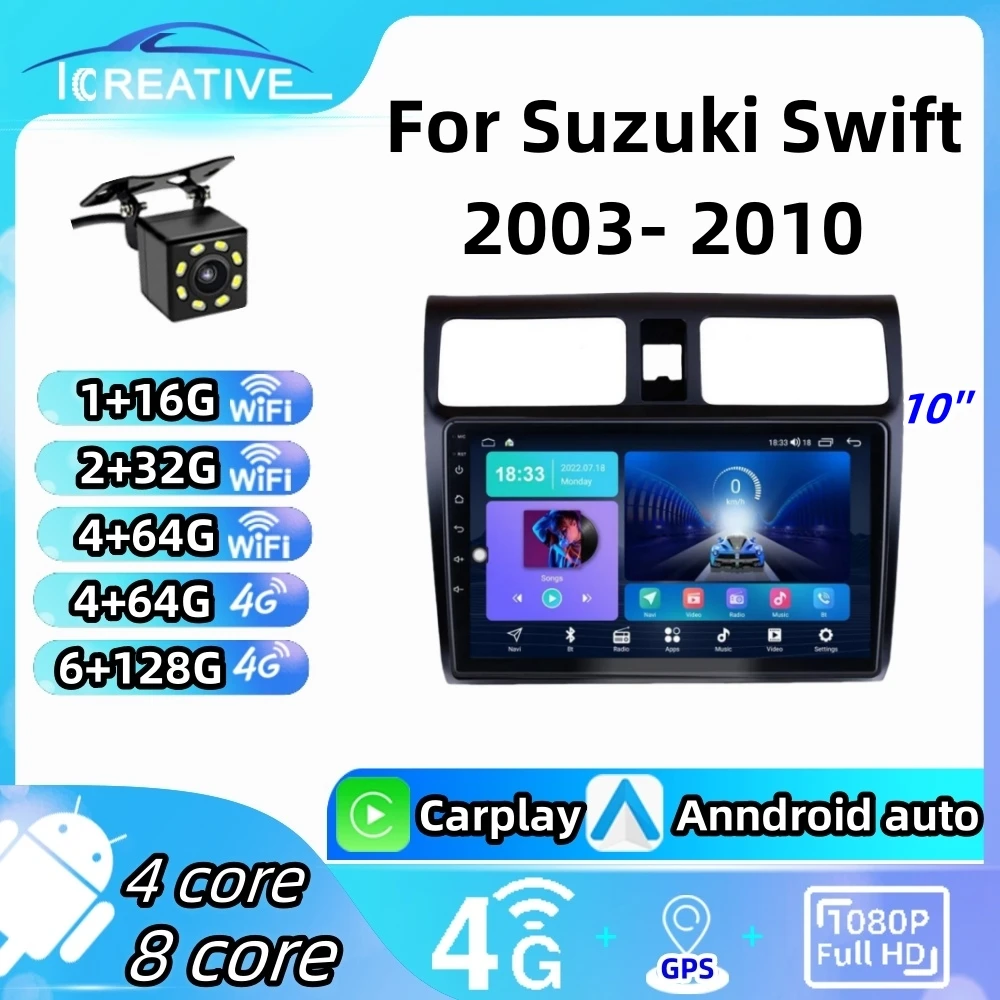 

Android Car Radio For Suzuki Swift 2003- 2010 Wireless Carplay Multimedia Video Player Autoradio Stereo Head Unit Navigation GPS