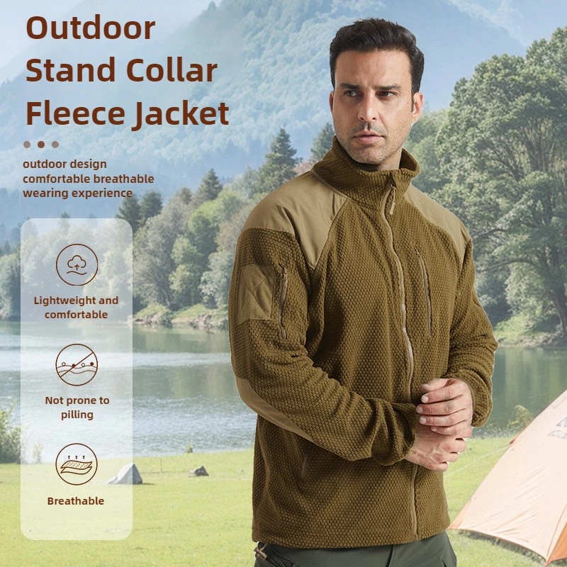 

Fleece Hooded Tactical Jacket Men Autumn Winter Outdoor Warm Cycling Hiking Camping Coat Sweater Male Climbing Clothes