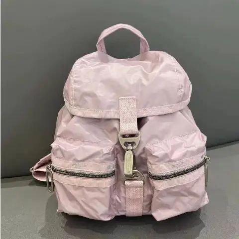 

Розовый рюкзак, школьная сумка для девочек, парусиновый корейский милый однотонный рюкзак большой вместимости, универсальный