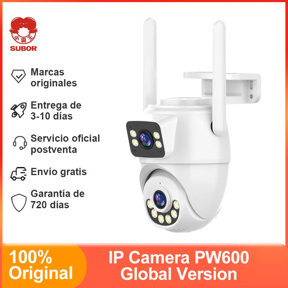 SUBOR IP Camera PW600, AI Human Detection, Two-Way Voice, 2K Image Quality,Support Remote Access,APP Control, Color Night Vision