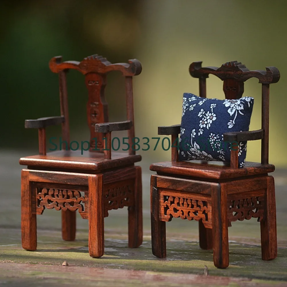 Miniature Furniture Model Redwood Mini Miniature Furniture Red Acid Branch Solid Wood Ornament Four Immortal Octagonal Dining