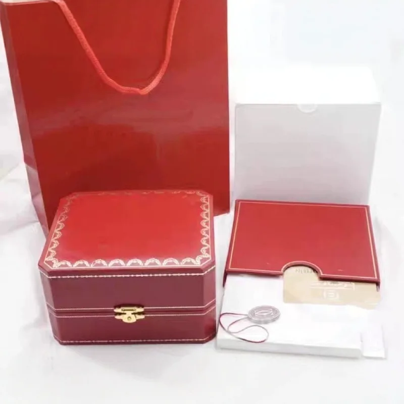 Red Watch Gift Box, Wristwatch Packaging Storage Case, Full Set Gift Box for Watch Present Packing