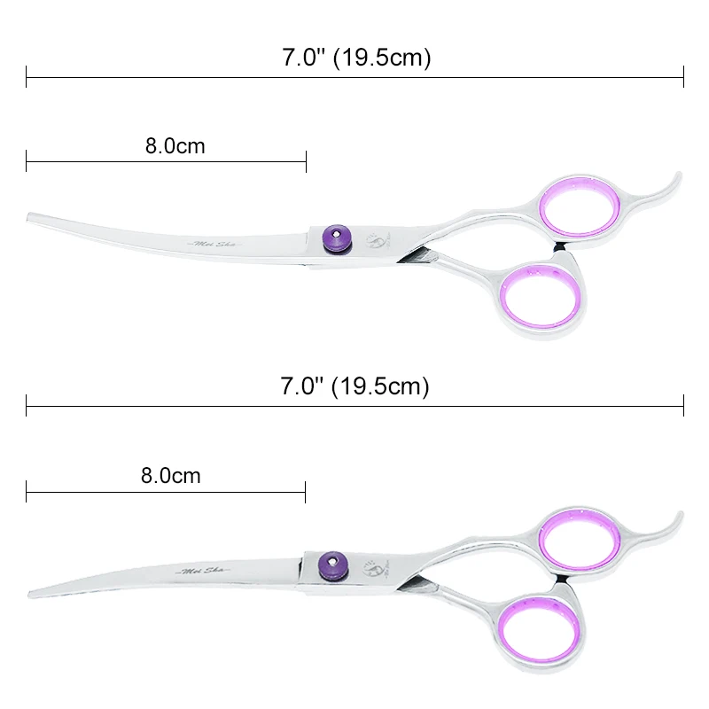 7-calowe Meisha Japan Steel Nożyczki do pielęgnacji psów Proste zakrzywione nożyce do przerzedzania włosów Narzędzia do przycinania zwierząt B0007A